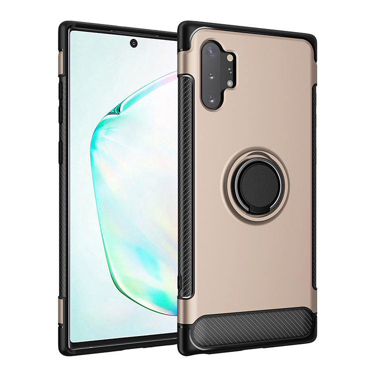 Galaxy Note 10 360 Rotating Ring Stand Hybrid Case with Metal Plate (Gold)